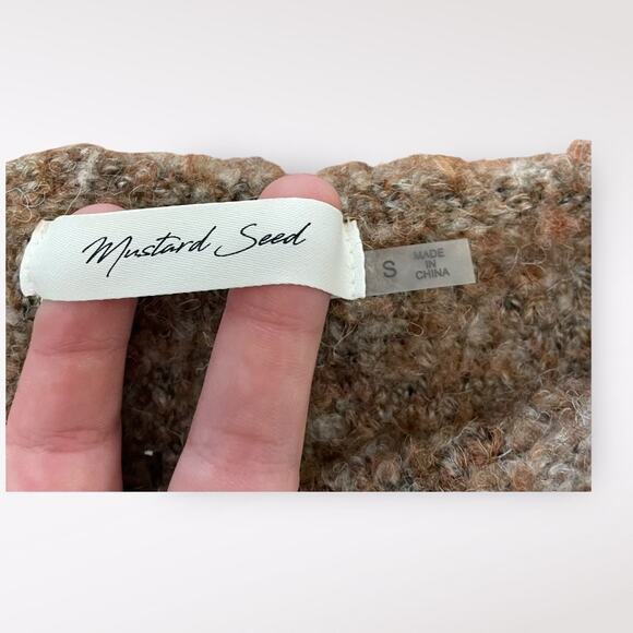 Mustard Seed‎ Cropped Striped Fluffy Sweater Size S - Picture 2 of 7